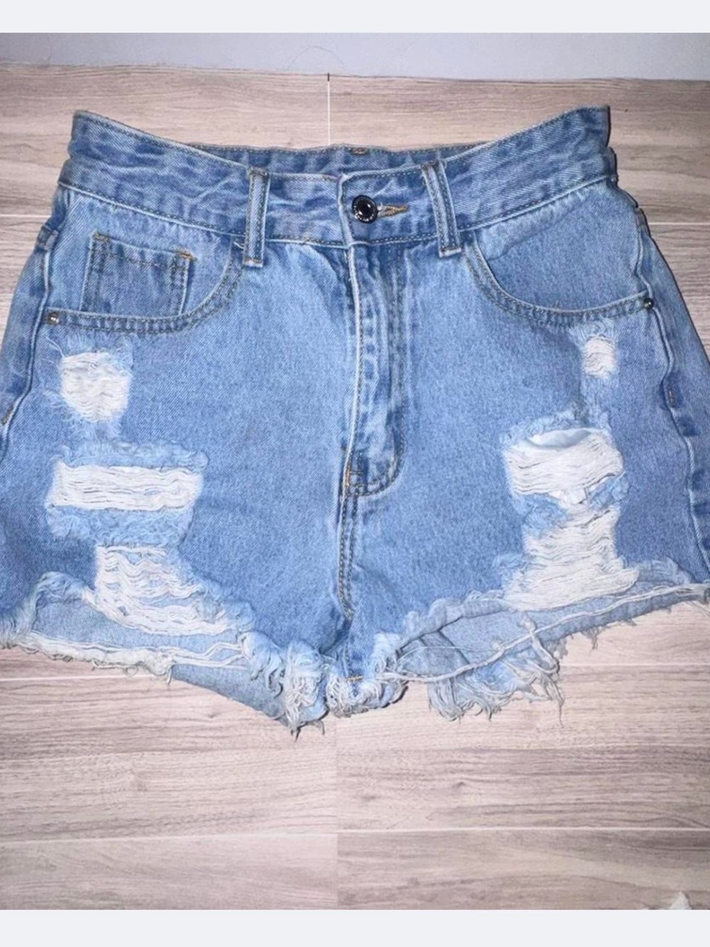 SHEIN blue denim shorts Size 28 or size 6.